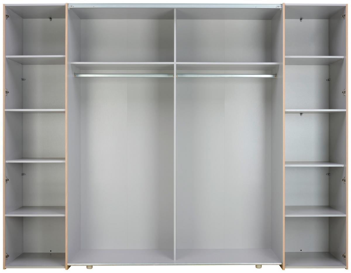 Drehtürenschrank 270cm Narago, Eichefarben/Dunkelgrau - Eichefarben/Dunkelgrau, MODERN, Holzwerkstoff/Kunststoff (270/210/61cm) - MID.YOU