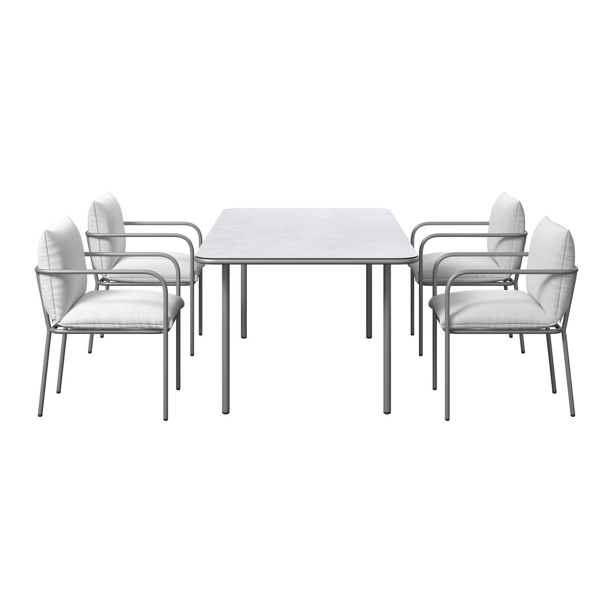 ZAHRADNÍ SESTAVA KANADA - krémová/světle šedá, Moderní, kov/textil