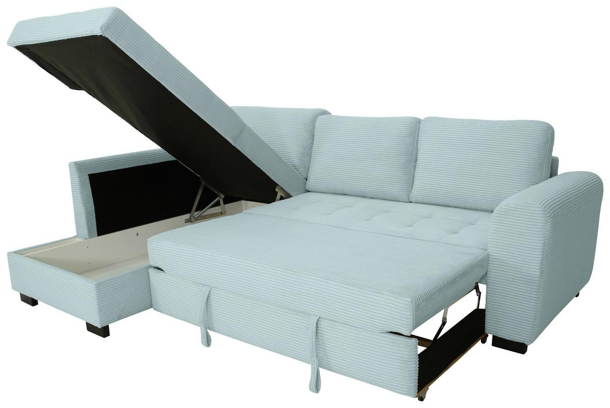 Ecksofa John Graugrün S: 178x239 cm - Schwarz/Graugrün, Trend, Textil (178/239cm)