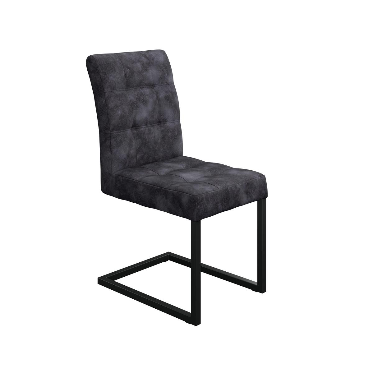 Schwingstuhl Donna S Webstoff Anthrazit Gepolstert - Anthrazit/Schwarz, MODERN, Textil/Metall (42/91/62cm)