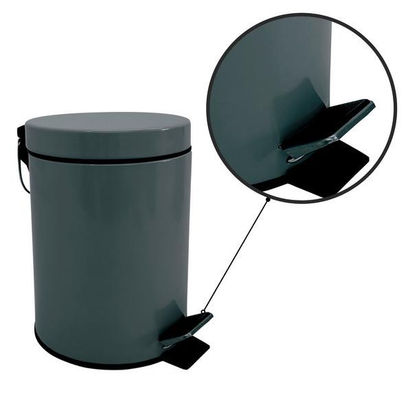 Kosmetikeimer Unis 3l Dunkelgrau Metall Dxh 17x25 - Dunkelgrau/Schwarz, Basics, Kunststoff/Metall (17/25cm)