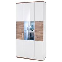 Vitrine Luzern B: 100 cm Weiß/Eiche Dekor - Eichefarben/Weiß, Design, Glas/Holzwerkstoff (100/199/37cm) - Livetastic