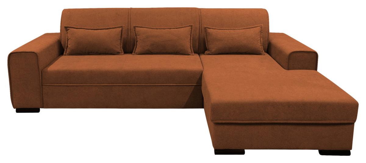 Ecksofa Classic Rostfarben 270x175 Cm - Rostfarben/Schwarz, Design, Textil (270/175cm) - MID.YOU