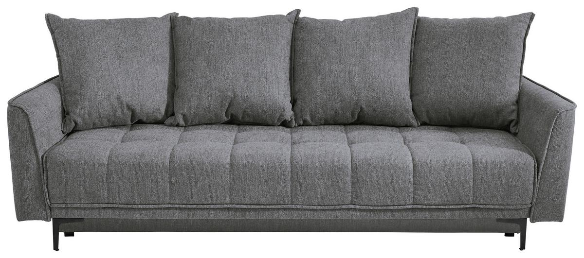 3-Sitzer-Sofa Mit Schlaffunktion Level B: 235 cm - Schwarz/Grau, Design, Textil (235/70/108cm) - Livetastic