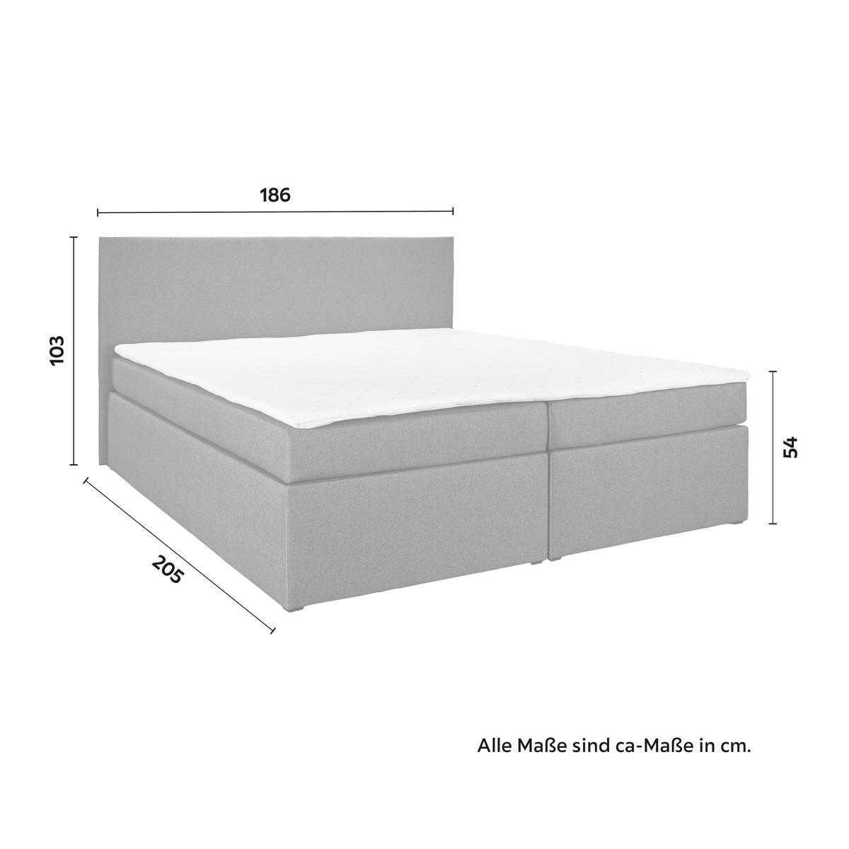 Manželská boxspring posteľ Lucy, 180x200, sivá - čierna/sivá, Modern, drevo/kompozitné drevo (180/200cm) - Bessagi Home