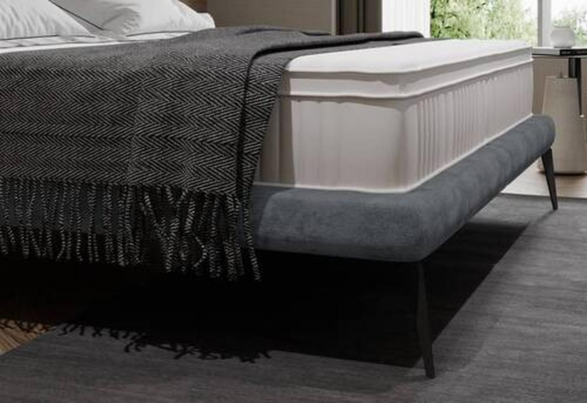 Polsterbett Tessina Sorisso - Hellgrau/Schwarz, MODERN, Textil (180/200cm) - Livetastic