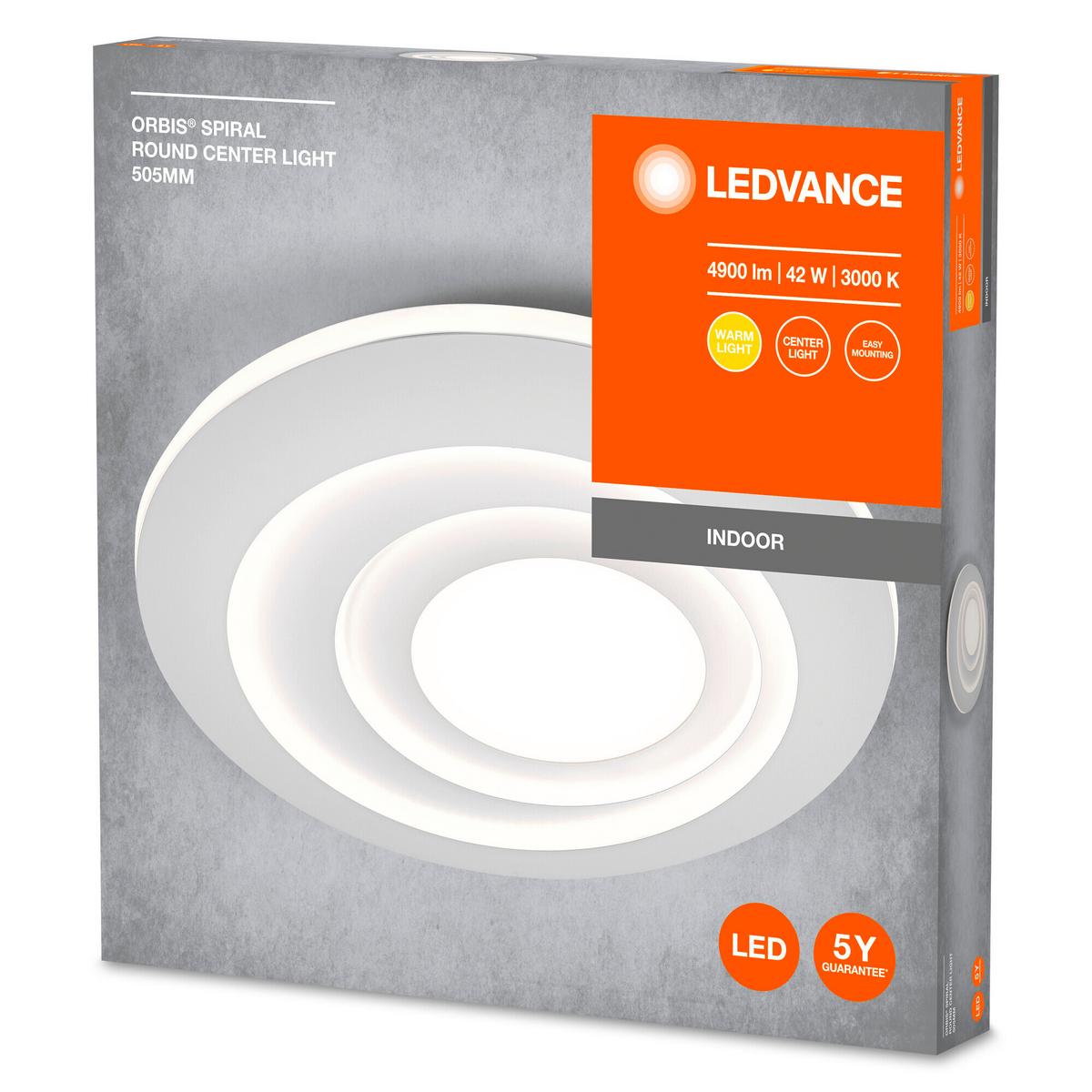 LED-Deckenleuchte, 42w Orbis Spiral Main And Side Lig - Weiß, Basics, Metall (50,5/6cm) - Ledvance
