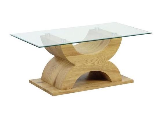 Couchtich Holz mit Glasplatte X-Form, Eiche Dekor - Eichefarben, Basics, Glas/Holzwerkstoff (110/45/60cm) - Livetastic Couchtich Holz mit Glasplatte X-Form, Eiche Dekor - Eichefarben, Basics, Glas/Holzwerkstoff (110/45/60cm) - Livetastic