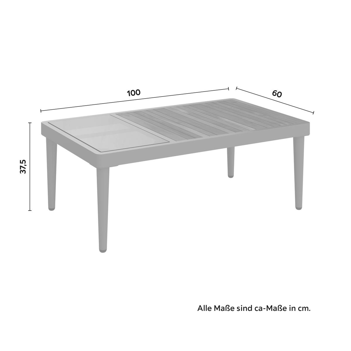 TERASOVÁ SEDACÍ SOUPRAVA SUNNY - šedá/barvy teak, Moderní, kov/dřevo (186/73/76cm) - Mömax