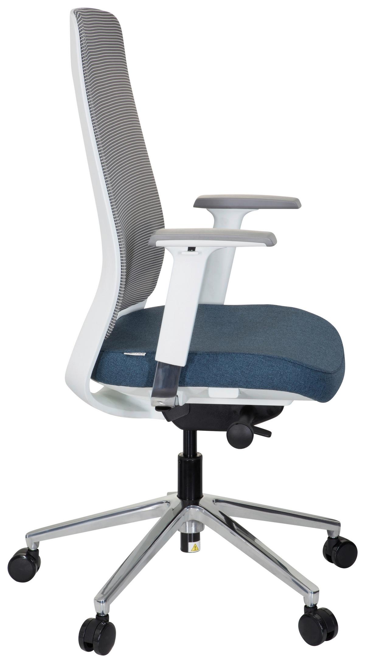 Drehstuhl Chiaro T2 White Blau/grau/weiß - Blau/Weiß, MODERN, Kunststoff/Textil (67/118/63cm) - MID.YOU