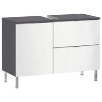 Waschbeckenunterschrank Gw-Mauresa - Chromfarben/Graphitfarben, KONVENTIONELL, Holzwerkstoff (80/56/34cm) - Germania
