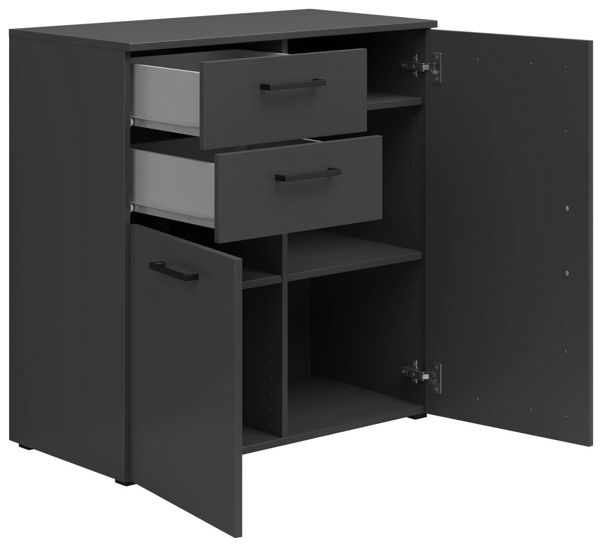 Komód Cabinet - grafitszürke, Modern, faalapú anyag (80/83/40cm)