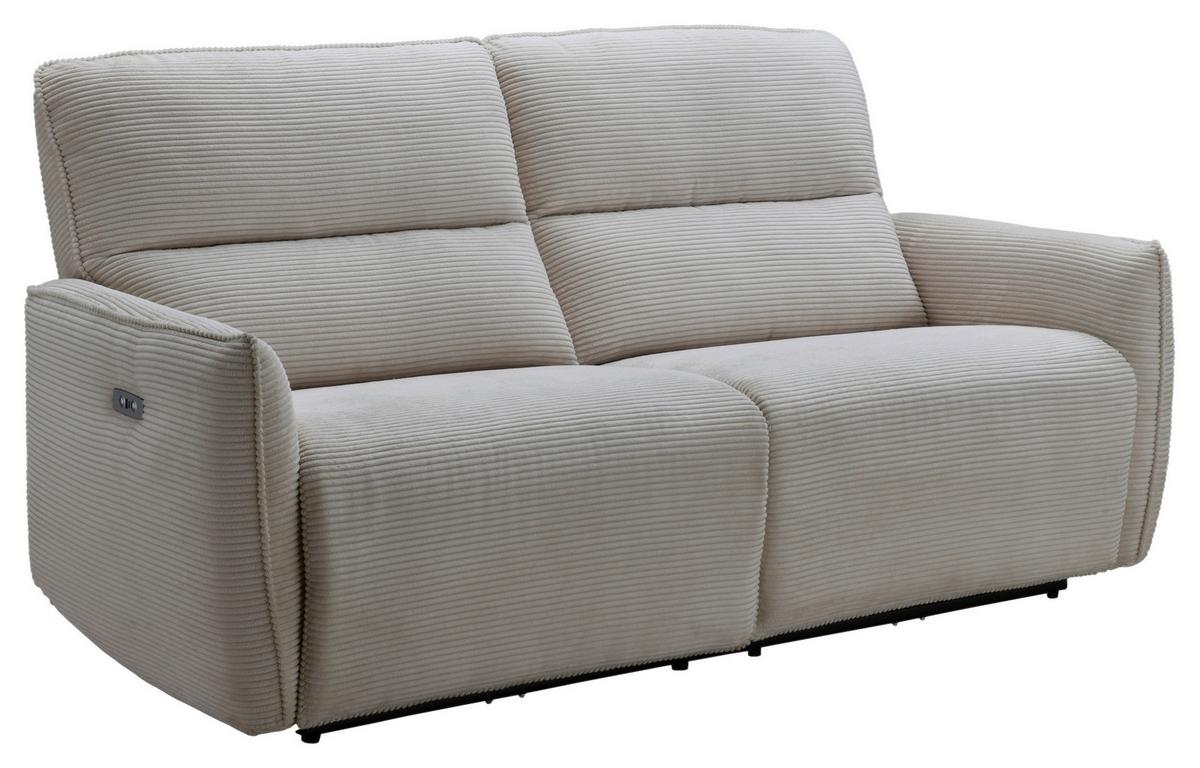 2-Sitzer-Sofa Köln Mit Relaxfunktion Grau Cord - Schwarz/Grau, MODERN, Holz/Textil (196/98/93cm)