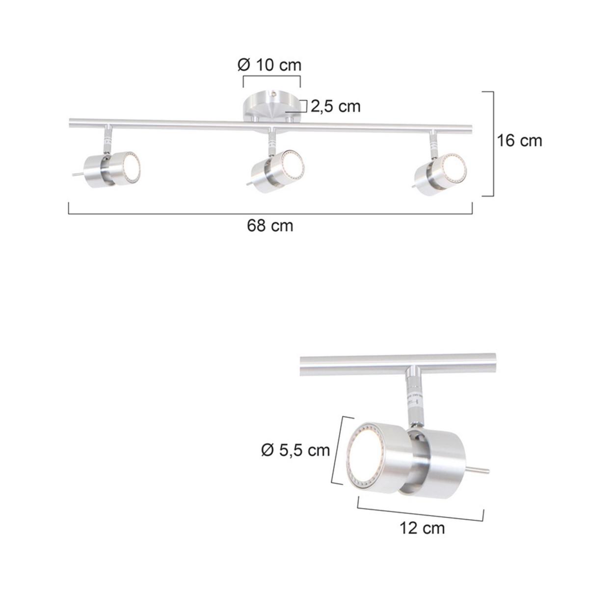 Deckenleuchte Natasja Led - Silberfarben, Trend, Metall (12/12/12cm)