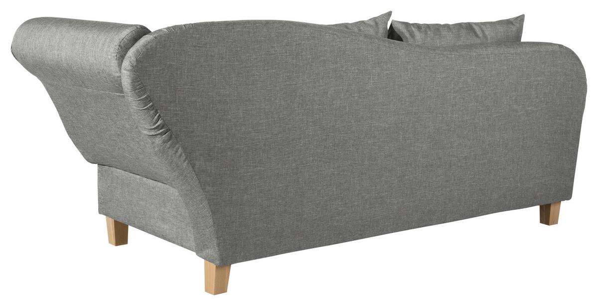 Recamiere Selma Hellgrau Recht S mit Bettksten+schlaffunktion - Buchefarben/Hellgrau, Design, Textil (190/88/82cm) - Max Winzer