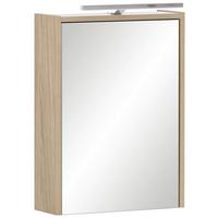 Spiegelschrank Flag Mit Led 1-Türig Bht: 43,5x64x16 Cm - Eichefarben, MODERN, Glas/Holzwerkstoff (43,5/64/16cm) - MID.YOU