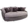 Big Sofa Aruba mit Kissen B: 238 cm Grau/Schwarz Lederlook - Schwarz/Grau, LIFESTYLE, Textil (238/80/140cm) - Luca Bessoni
