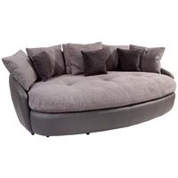 Big Sofa Aruba mit Kissen B: 238 cm Grau/Schwarz Lederlook - Schwarz/Grau, LIFESTYLE, Textil (238/80/140cm) - Luca Bessoni