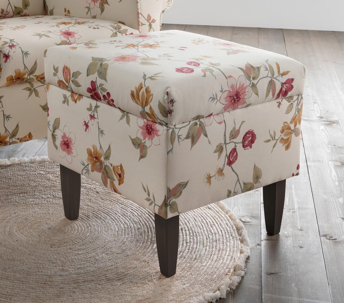 Sesselset Asino Beige/rot/wengefarben B: 80 Cm - Wengefarben/Beige, ROMANTIK / LANDHAUS, Textil (80/102/86cm) - Livetastic