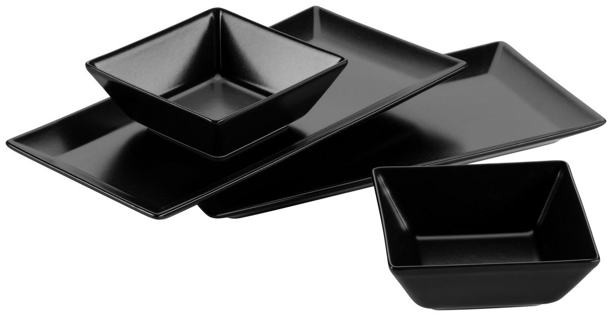 Schalen-Set Aus Porzellan Schwarz Manhatten City 4--Teilig. - Schwarz, Basics, Keramik - Mäser