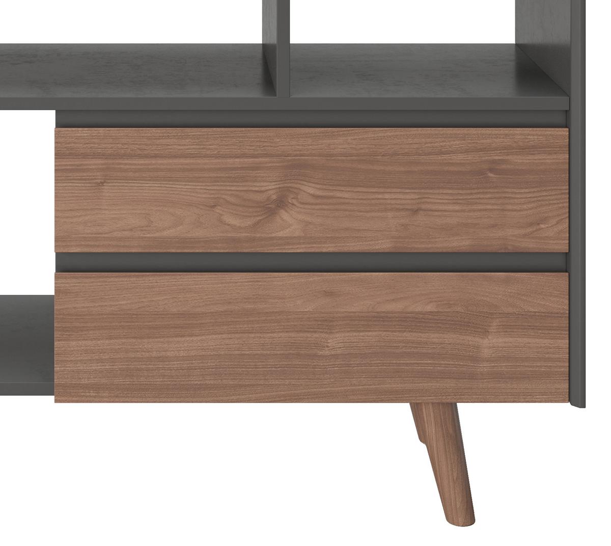 Standregal Mit Laden Victoria 110 Cm Walnussfarben - Walnussfarben, KONVENTIONELL, Holzwerkstoff (110/97,4/38cm) - Playboy