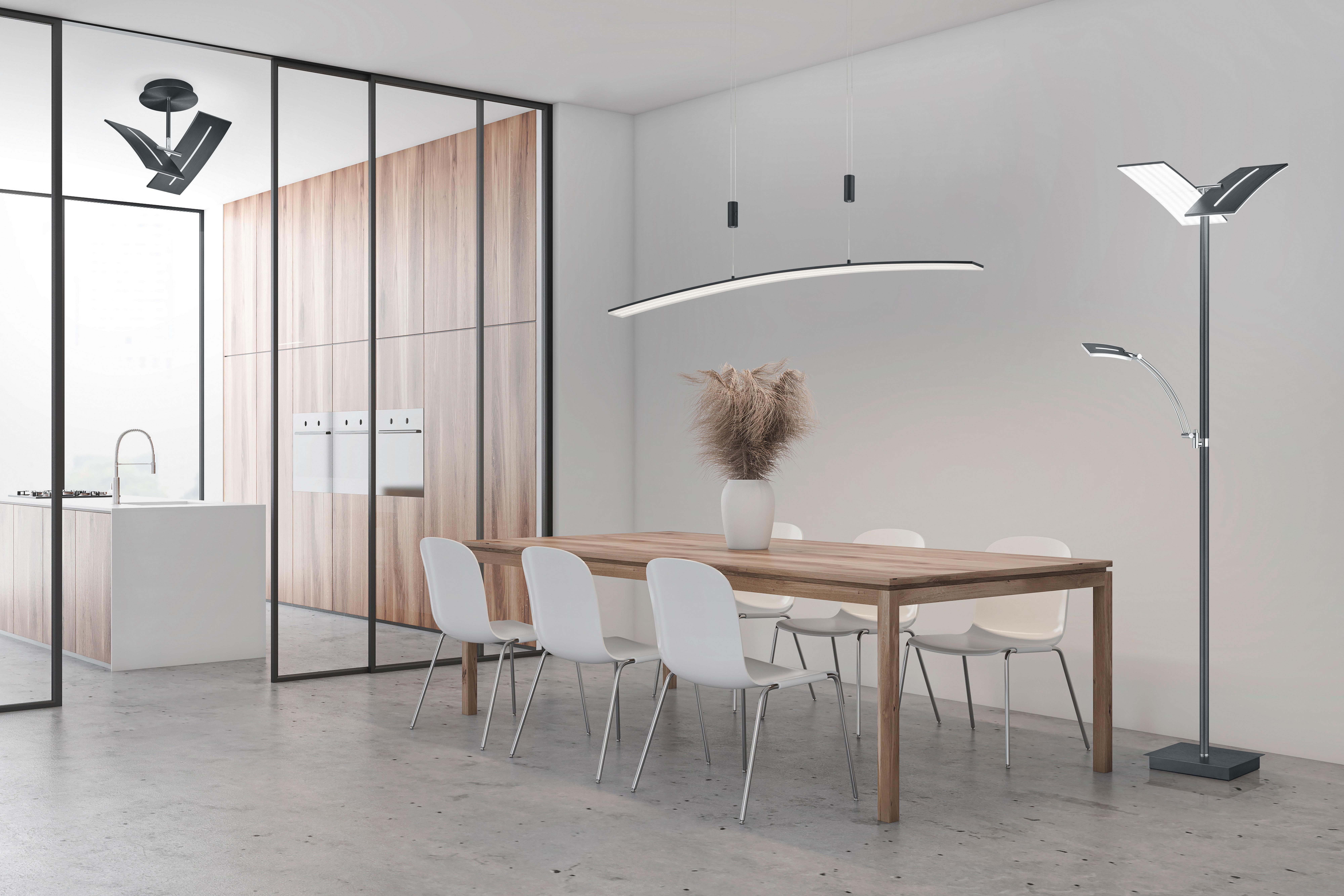 Led-hängeleuchte 20516/1-06 - Schwarz, Design, Metall (130cm) - Hell