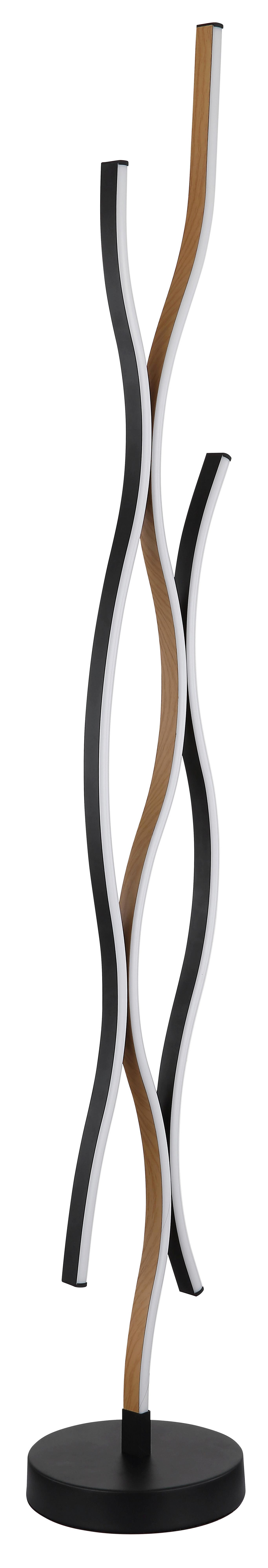 LED-Stehleuchte Geronimo Opal Schwarz Braun D: 20 cm - Dunkelbraun/Opal, Natur, Kunststoff/Metall (20/135cm) - Globo