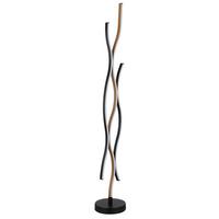 LED-Stehleuchte Geronimo Opal Schwarz Braun D: 20 cm - Dunkelbraun/Opal, Natur, Kunststoff/Metall (20/135cm) - Globo