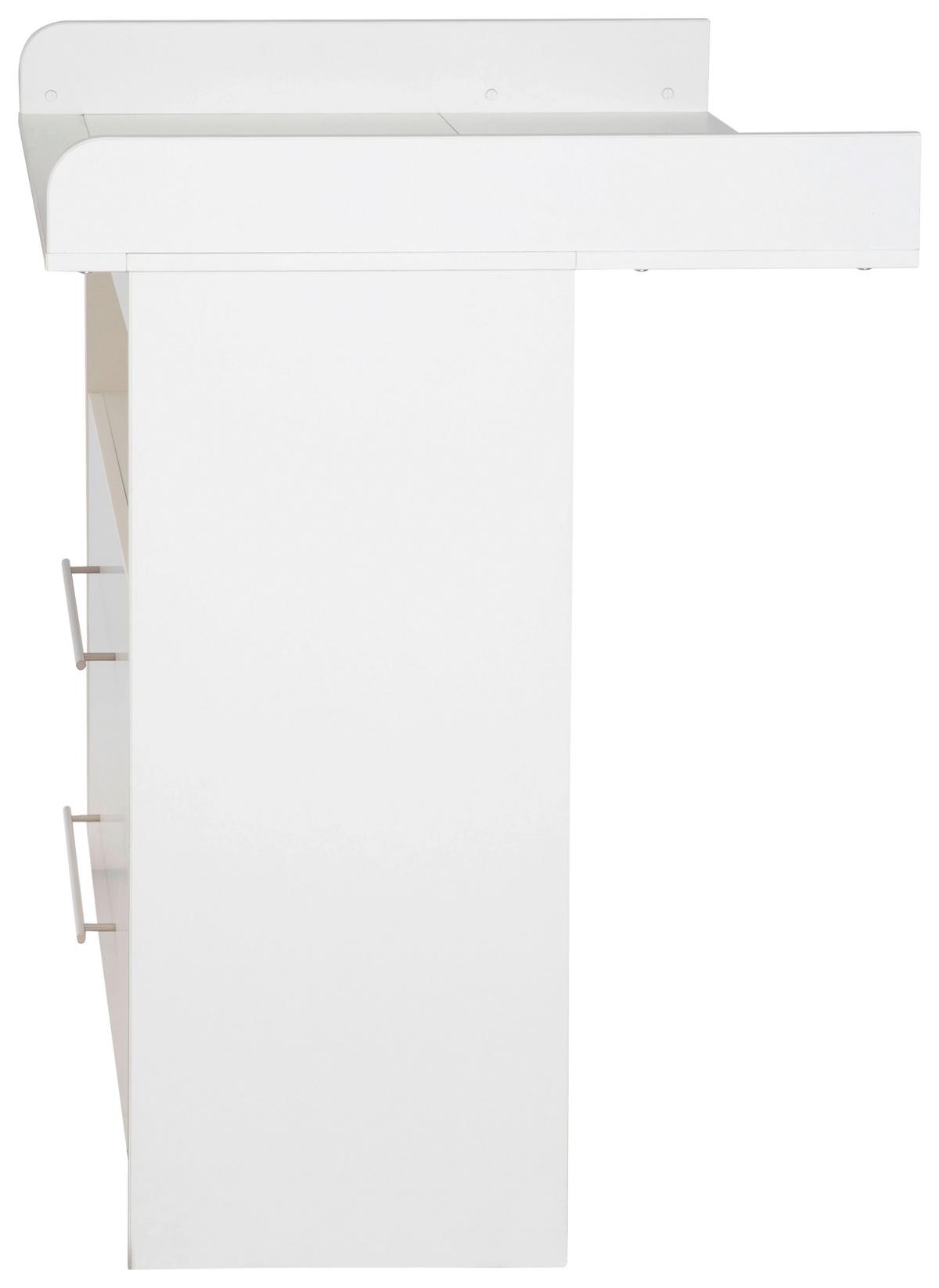 Wickelkommode Luna B: 88,5 cm Weiß 2 Schubladen - Weiß, Basics, Holzwerkstoff (88,5/100,5/75cm) - Roba