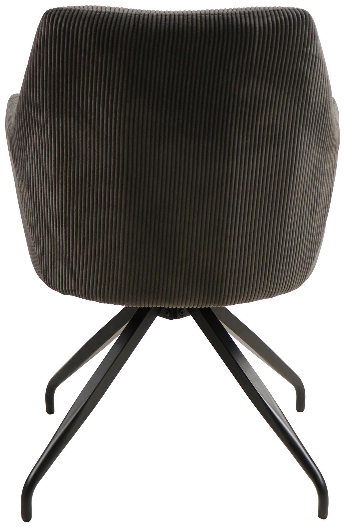Armlehnstuhl-Set 2er Jeanette Kord Grau Beine: Holz Schwarz - Schwarz/Grau, MODERN, Holz/Textil (57/86/65cm) - MID.YOU