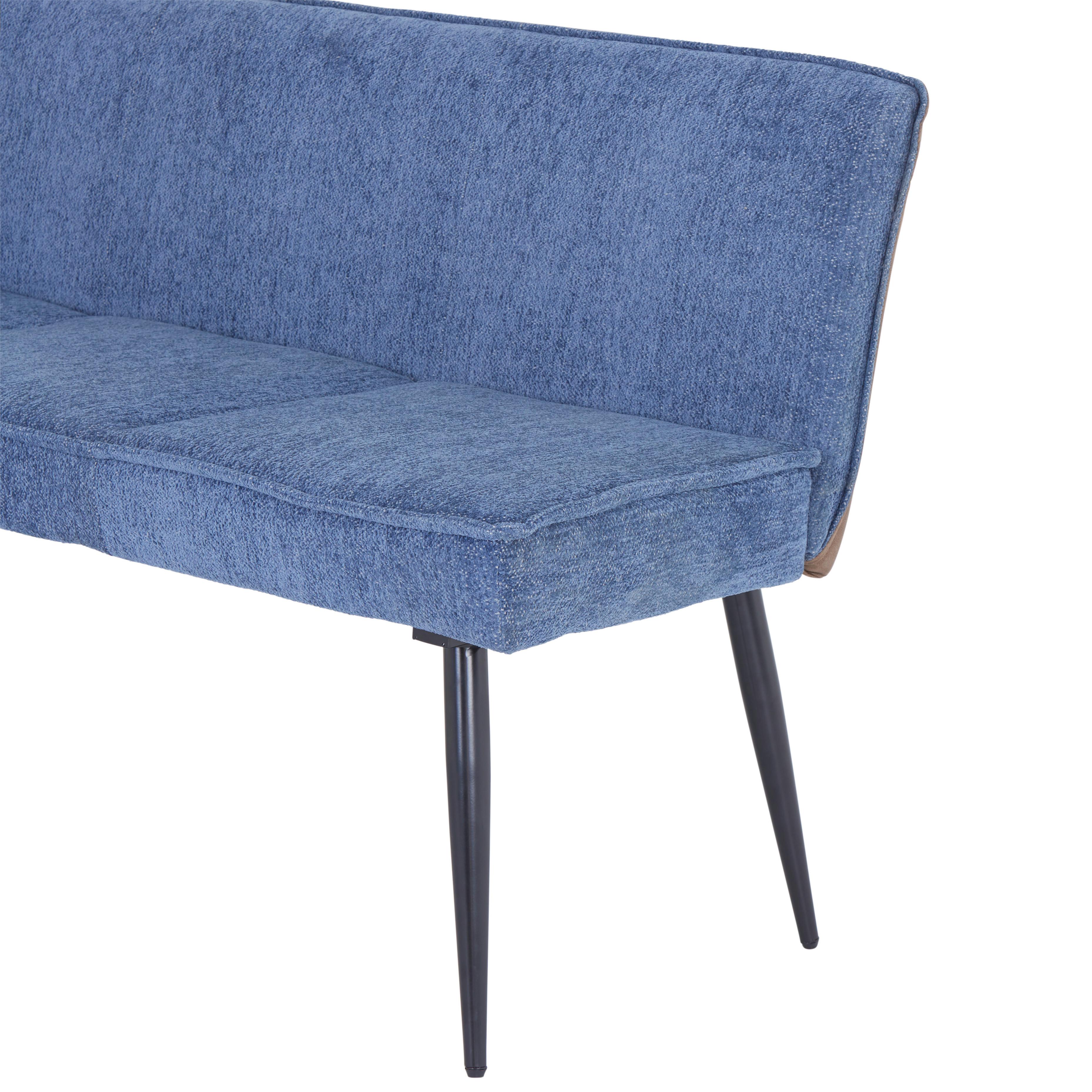 Eckbank Cory - Blau/Schwarz, MODERN, Textil/Metall (194/154cm) - MID.YOU