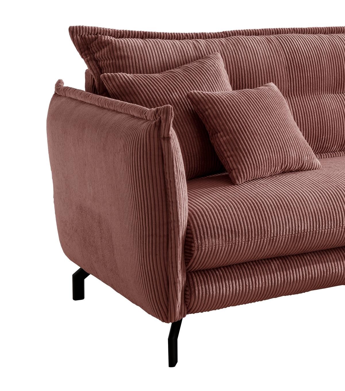 Ecksofa Lava Koralle S: 255/180 Cm - Koralle/Schwarz, MODERN, Textil (255/180cm) - Livetastic
