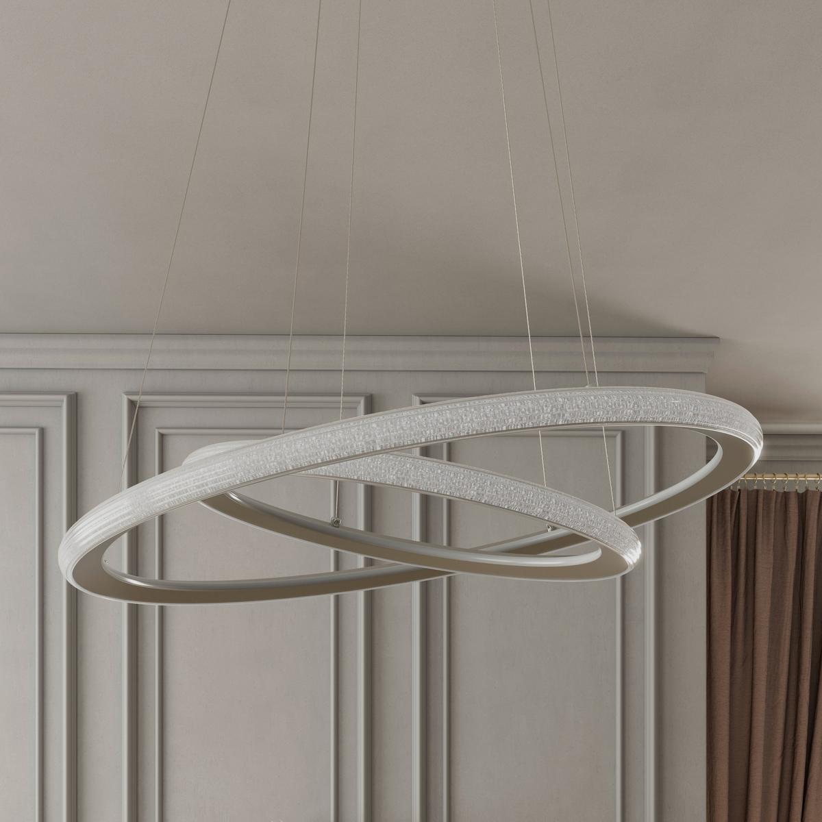 LED-HÄNGELEUCHTE CAPRICE - Champagner, Basics, Kunststoff/Metall (61/120cm) - Luca Bessoni