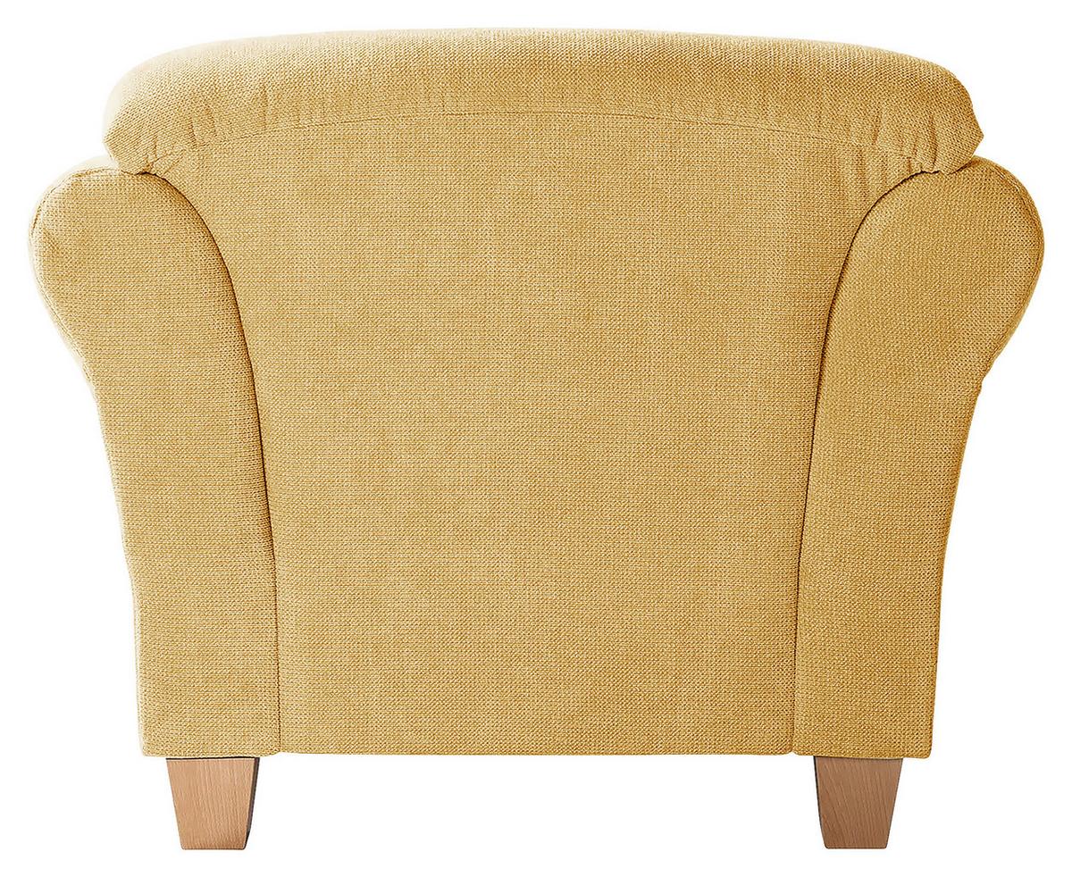 Sessel Gotland senfgelb Rücken echt, 101x84x89 cm - Senfgelb/Naturfarben, KONVENTIONELL, Textil (101/84/89cm) - Sit & More