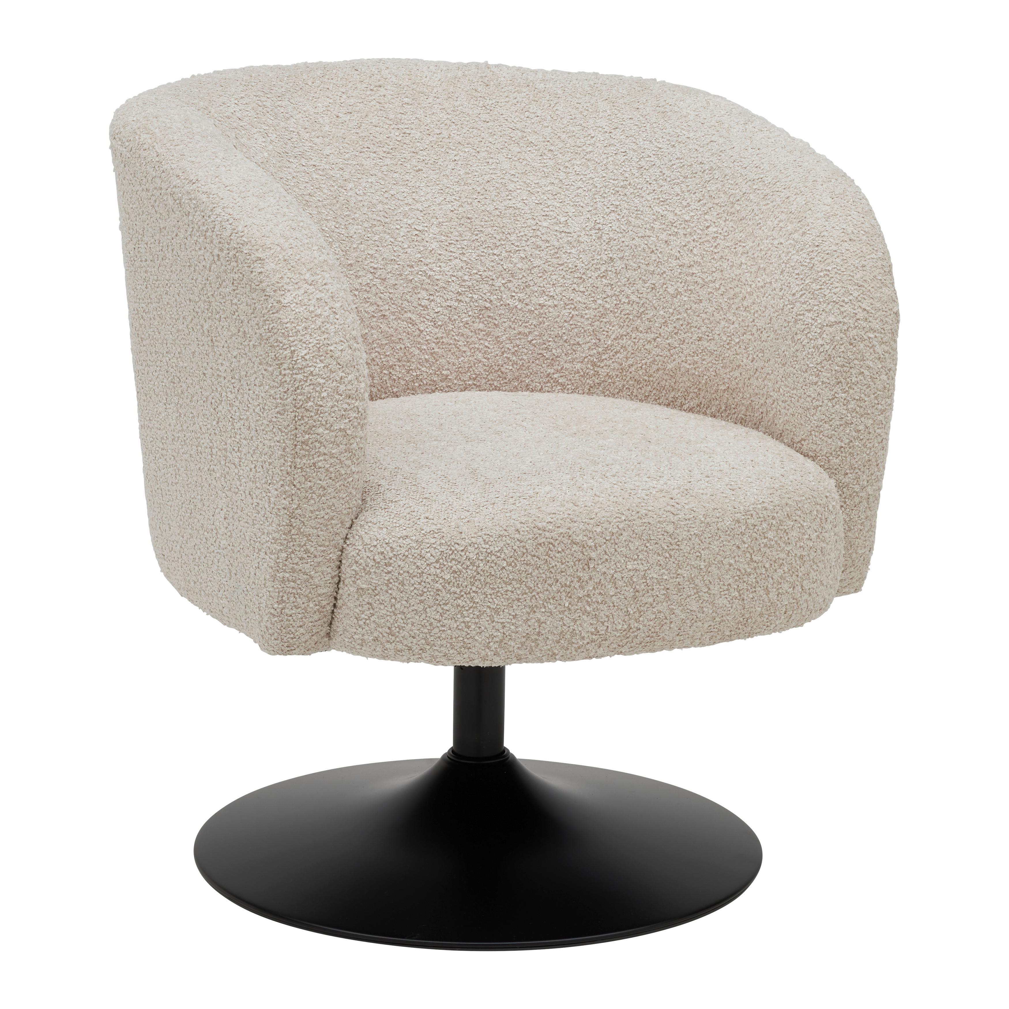 Otočná stolička GIRO, béžová ženilka, max.120 kg - čierna/béžová, Modern, kov/textil (67/68/73cm) - Premium Living