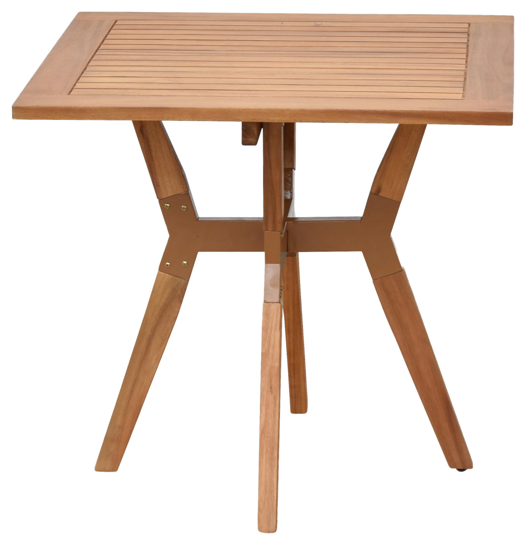 Balkontisch Akazienholz L 70 cm - Naturfarben, MODERN, Holz (70/70/65cm) - Gardenson