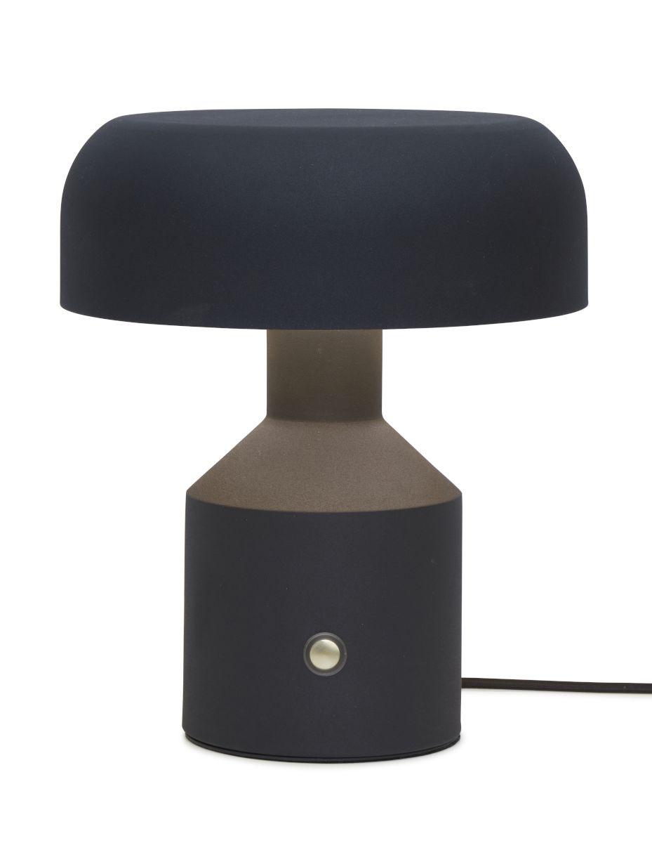 Tischlampe Porto Schwarz mit Schalter - Schwarz, Basics, Metall (25/29cm) - It's about Romi