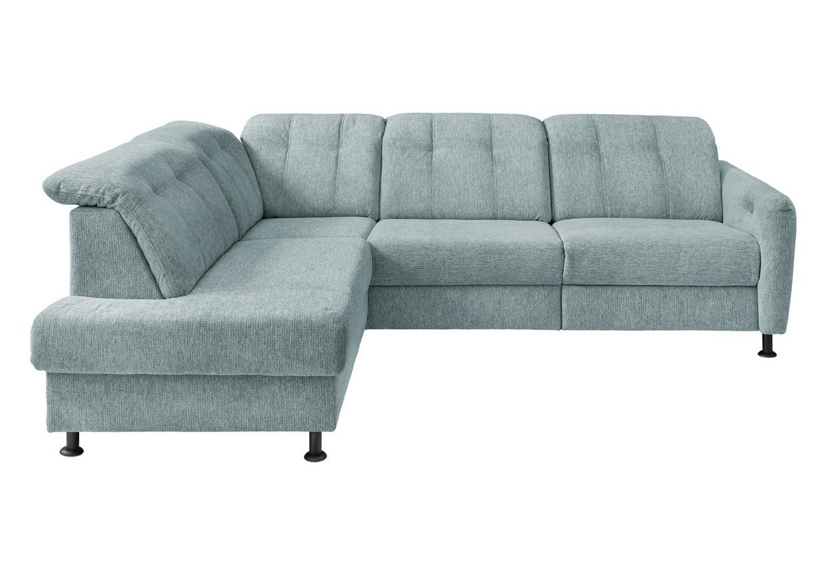 Ecksofa Minori Chenille Blau, S: 198x270 Cm - Blau/Schwarz, MODERN, Textil (198/270cm) - Livetastic