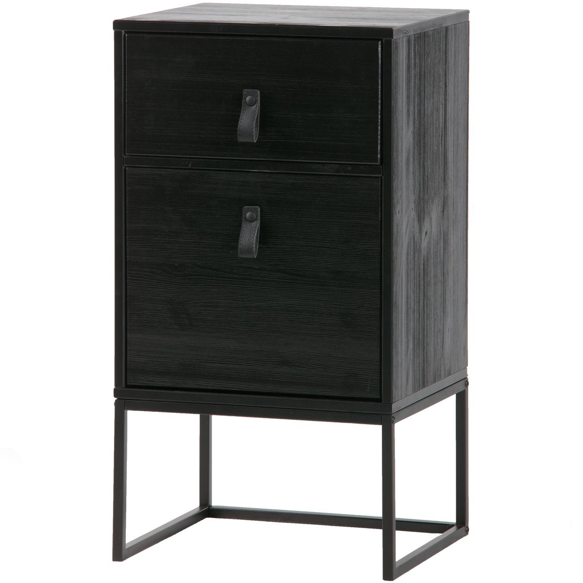 NACHTKÄSTCHEN Zola Schwarz B: 74cm - Schwarz, Basics, Holz/Metall (74/40/35cm) - MID.YOU