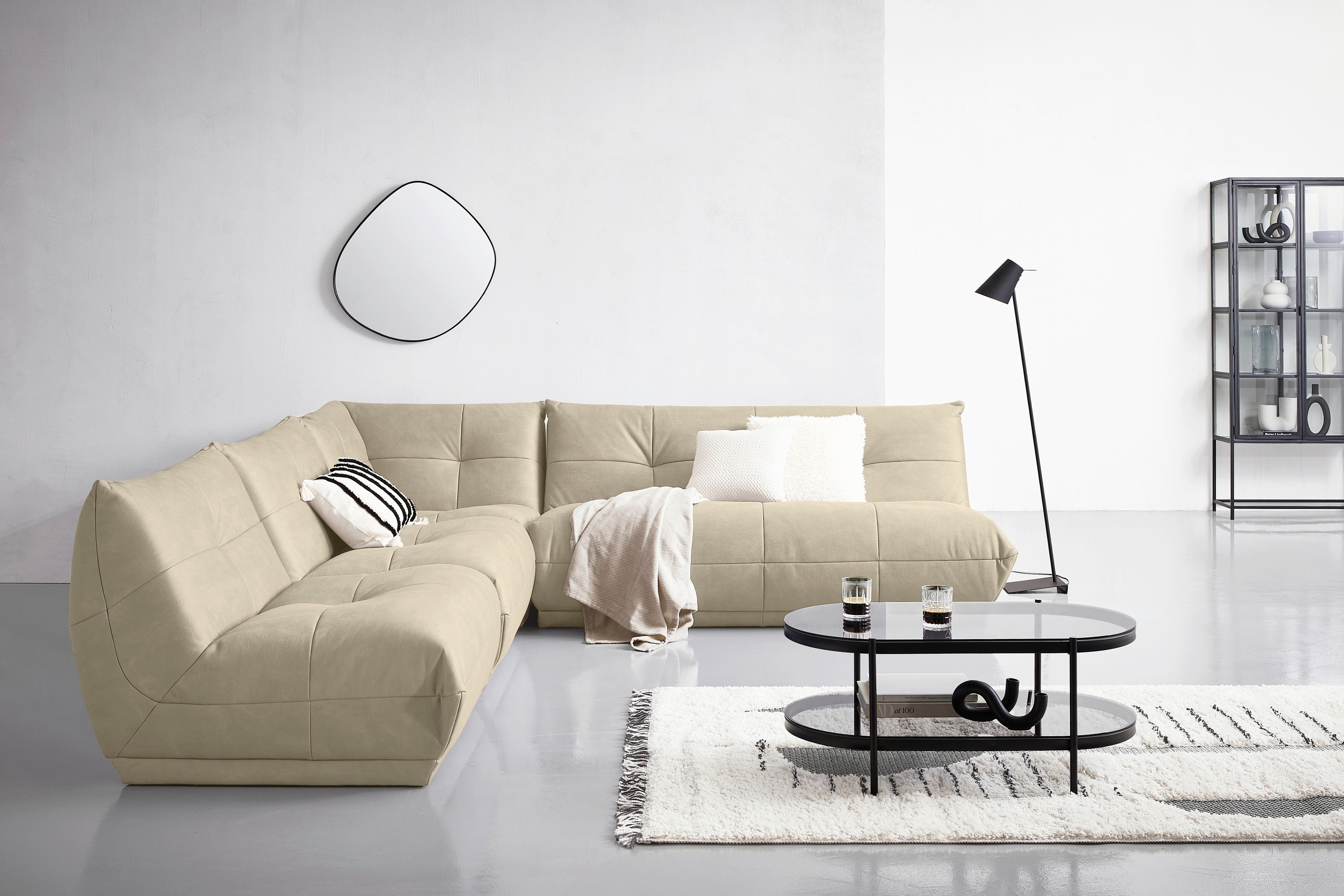 Modul Sofa Giselle 4er Sofa B: 180 Cm - Creme, Trend, Textil (180/80/112cm) - Livetastic