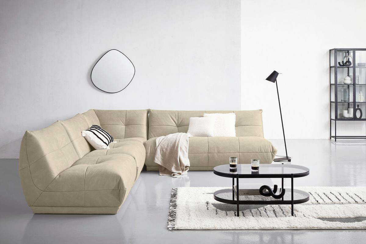 Modul Sofa Giselle 4er Sofa B: 180 Cm - Creme, Trend, Textil (180/80/112cm) - Livetastic