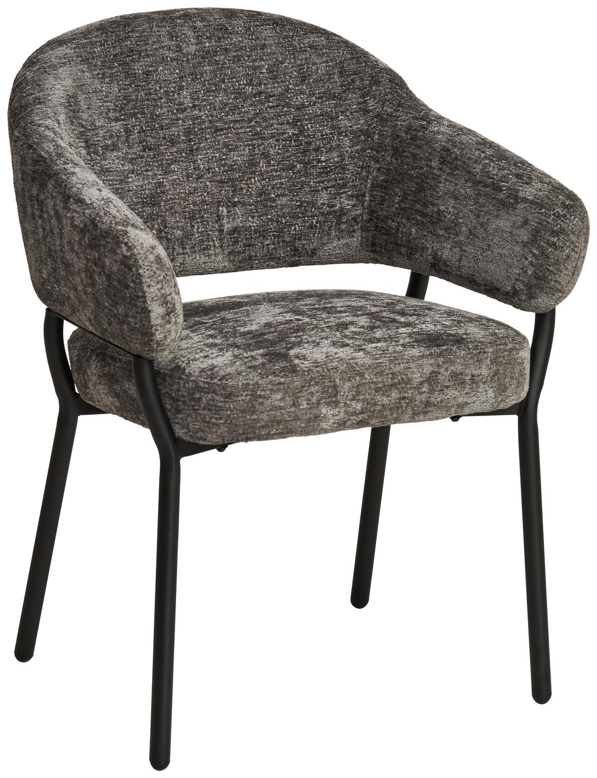 Armlehnstuhl Nova Mikrofaser Anthrazit, B: 60 Cm - Anthrazit/Schwarz, KONVENTIONELL, Holz/Textil (60/80/62cm) - MID.YOU