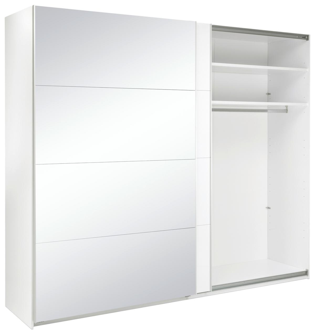 SCHIEBETÜRENSCHRANK Viva Weiß Hochglanz B: 250cm - Weiß Hochglanz/Weiß, MODERN, Holzwerkstoff (250/210/62cm) - P & B