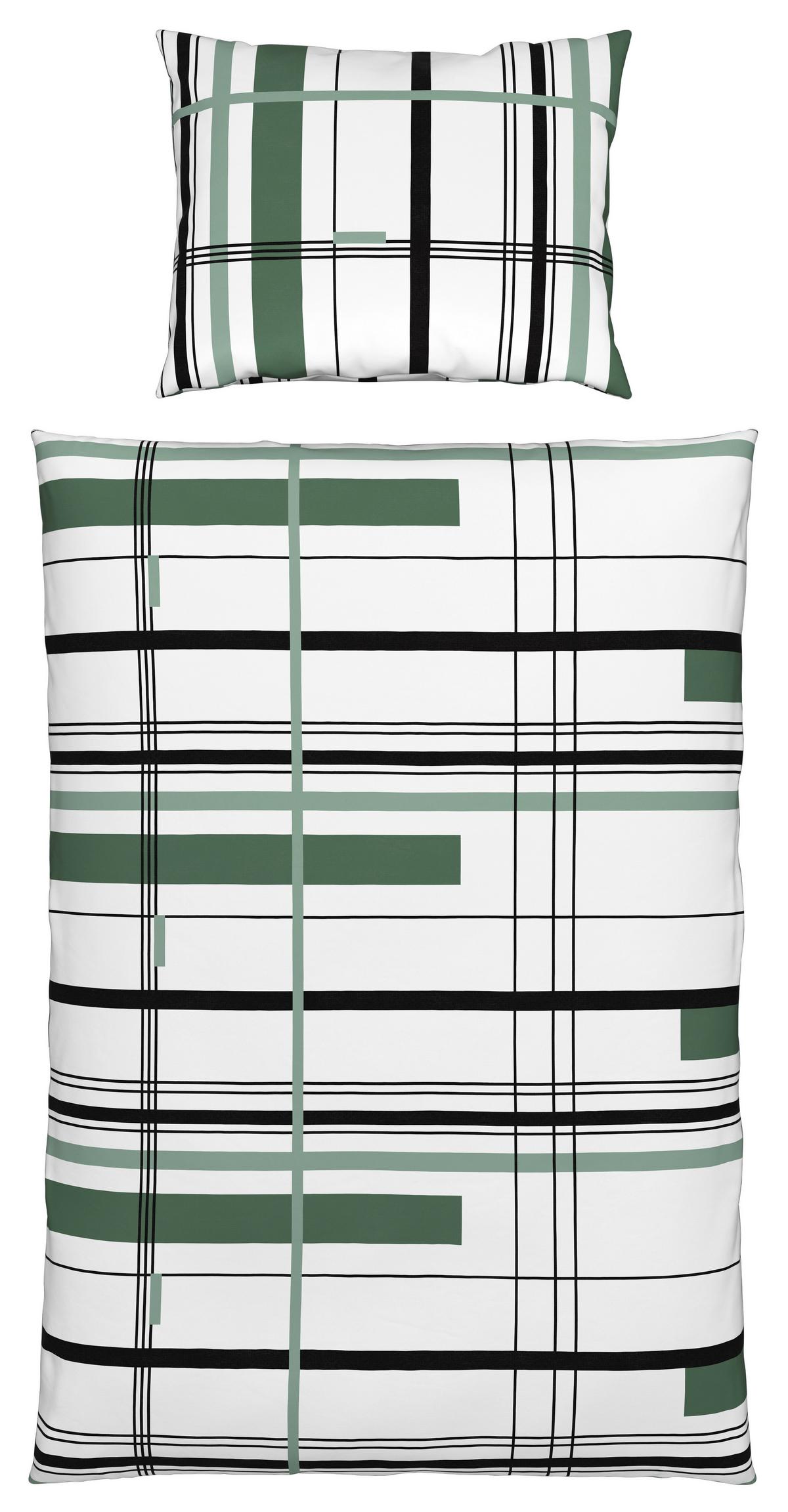 Ágyneműhuzat-garnitúra Elea - fehér/zöld, Modern, textil (140/200cm) - Luca Bessoni