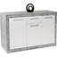 Sideboard Strada B:149cm Perlweiß Dekor/betonoptik Hell - Weiß, KONVENTIONELL, Holzwerkstoff (149/86/41cm)