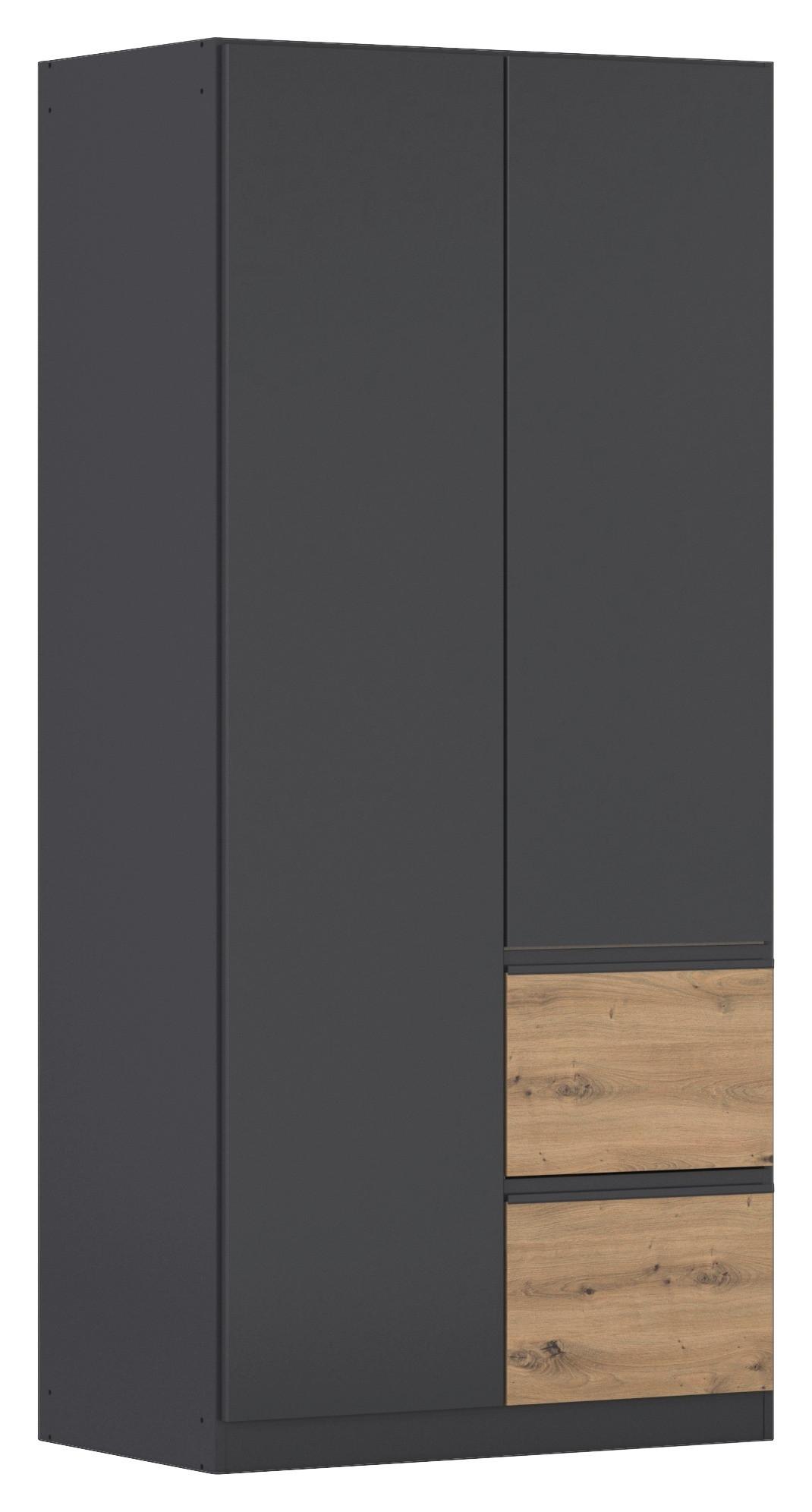 Drehtürenschrank Costa Grau Eiche Artisan Dekor - Eiche Artisan/Grau, MODERN, Holzwerkstoff (91/197/54cm) - Rauch Möbel