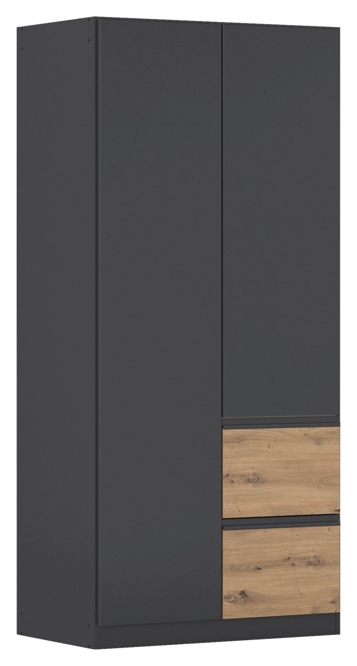 Drehtürenschrank Costa Grau Eiche Artisan Dekor - Eiche Artisan/Grau, MODERN, Holzwerkstoff (91/197/54cm) - Rauch Möbel