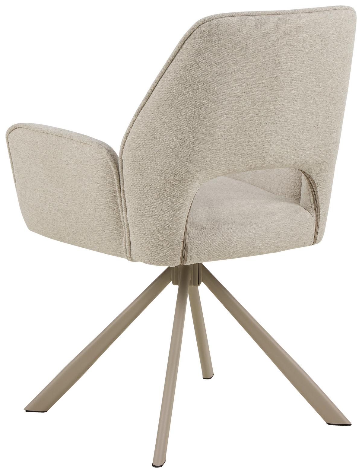ŽIDLE S PODRUČKAMI GRAHAM - šedá/béžová, Design, kov/textil (60/85/63cm) - Ambia Home