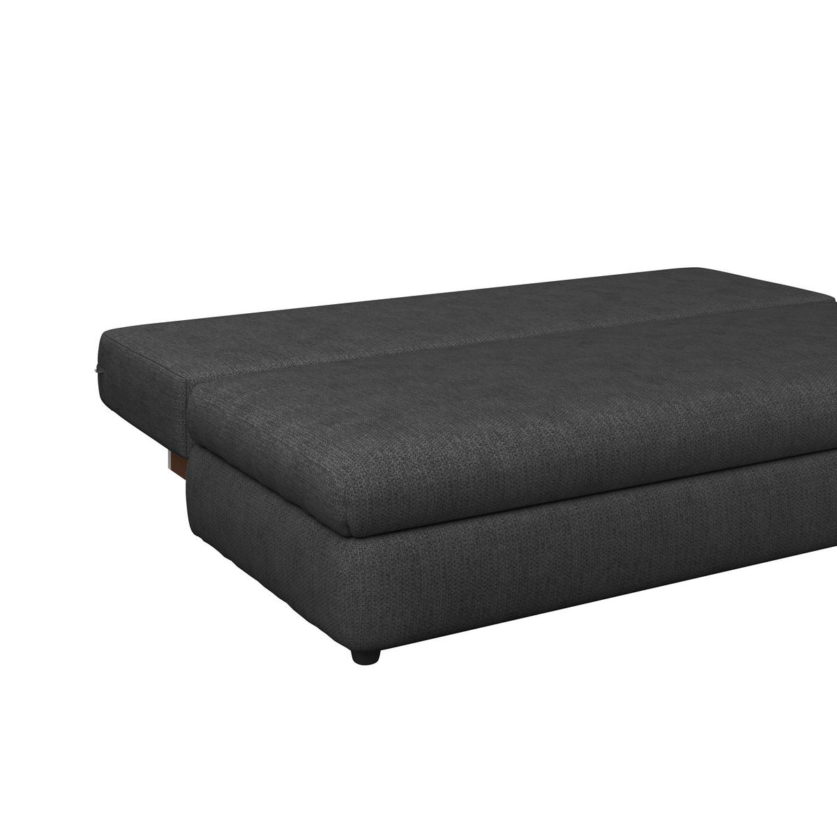 3-Sitzer-Sofa Mit Schlaffunktion Olso Schwarz - Schwarz, Trend, Holz/Kunststoff (205/72/100cm)