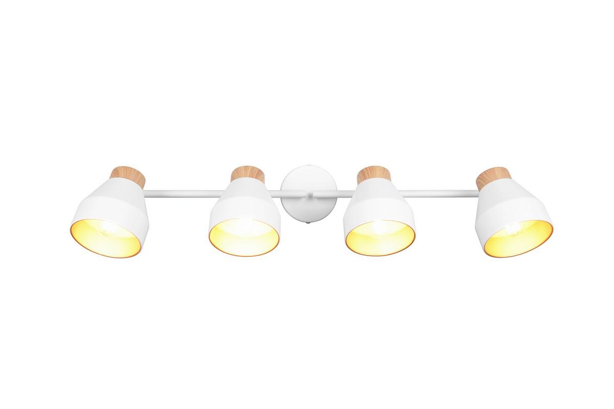 Strahler Valentin L: 71,5 cm Braun Weiß Goldfarben - Goldfarben/Braun, LIFESTYLE, Metall (71,5/22/15cm)